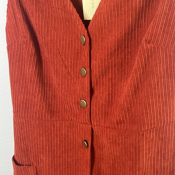 Monteau LA Corduroy Mini Dress NWT XS Preppy Fall Layered Look - Picture 4 of 7